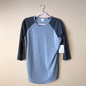 New LuLaRoe Randy Top Gray Metallic 3/4 Sleeves